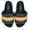 Roam The Puffy Sliders In Black/tan In Black