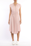 Current Air Rosette Mid Length Smocked Waist Dress In Light Pink