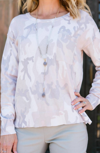 Sanctuary Charming Camo Long-sleeve Sweater In Blush In White