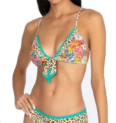 Johnny Was Women's Mia Floral & Cheetah Bikini Top In Neutral