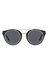 Ralph Lauren 49mm Round Sunglasses In Black