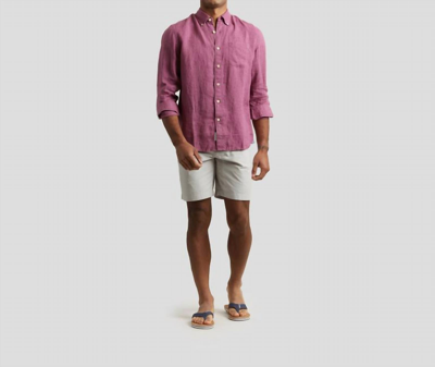 Grayers Men's Paloma Sun Washed Linen Shirt In Lavender In Pink