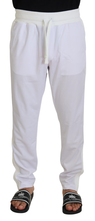 DOLCE & GABBANA DOLCE & GABBANA ELEGANT WHITE JOGGER PANTS FOR SOPHISTICATED MEN'S COMFORT