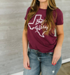 BANDIT BRAND BUD & SISSY GRAPHIC TEE IN MAROON