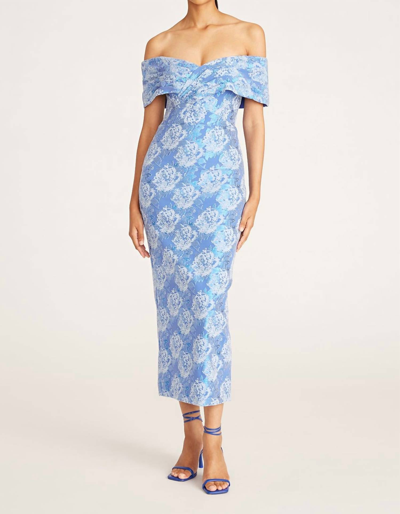 Theia Emmerson Off-shoulder Floral Jacquard Dress In Multi