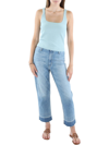 Vince Square Neck Tank Top In Blue