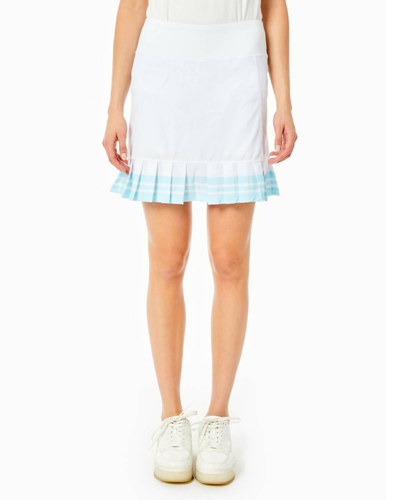 Addison Bay Birdie Golf Skort In White/ Light Blue