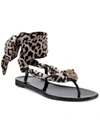 Inc Malana Womens Leopard Print Thong Jelly Sandals In Multi