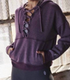 FREE PEOPLE BELIEVE IT HOODED LACE UP IN PLUM