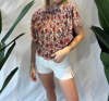 FREE PEOPLE RUFFLED UP TOP IN FLORAL