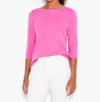 Nic + Zoe Boat Neck Cotton Blend T-shirt In Pink