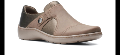Clarks Cora Poppy Loafer In Taupe Combi In Beige