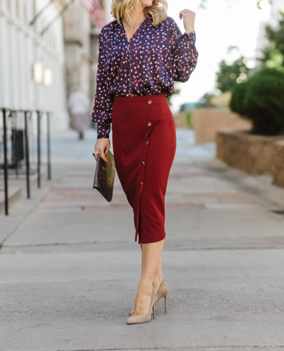 Bishop + Young Denali Printed Blouse In Leopard In Red