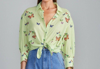 Sundays Arbus Top In Flutter Butterfly Print In Green
