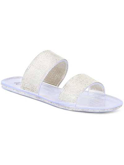 Wild Pair Juba Womens Embellished Pool Side Jelly Sandals In White