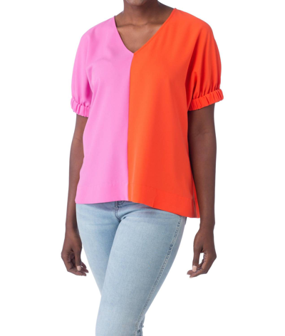 Crosby By Mollie Burch Nora Top In Orchid Red Glow In Orange