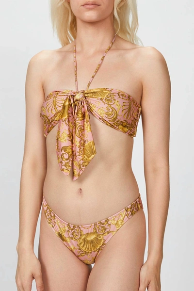 Adriana Degreas Seashell Halterneck Bikini Set In Pink
