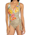 Johnny Was Leopard Wrap One-piece Swimsuit In Multi