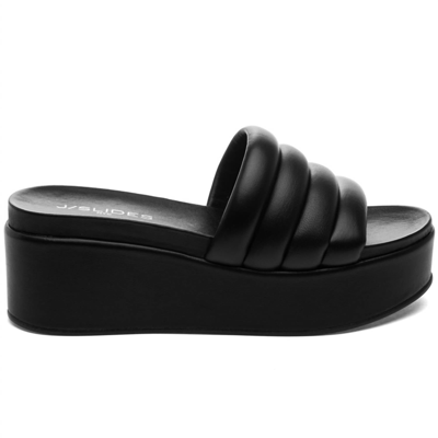 J/slides Quirky Wedge Sandal In Black