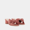 Loeffler Randall Emilia Pleated Knot Mule Sandal In Metallic Rose In Pink