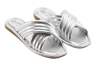 Seychelles Word For Word Womens Slip On Pool Slide Sandals In Silver