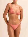 Peony Ruched String Triangle Bikini Top In Nectar In Multi
