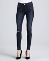 7 For All Mankind The Skinny Crop & Roll Jean In Atbb In Blue