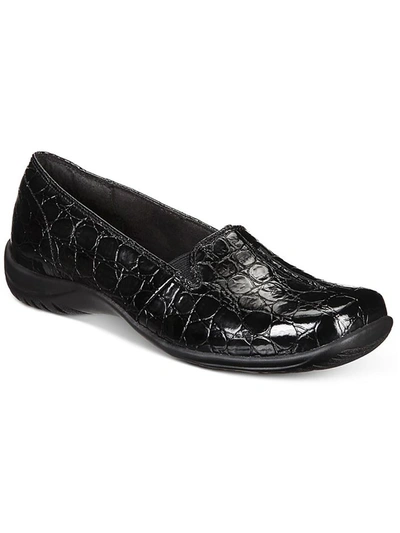 Easy Street Purpose Womens Faux Leather Square Toe Loafers In Black