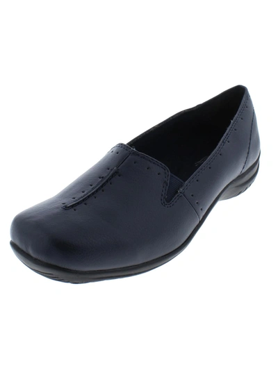Easy Street Purpose Womens Faux Leather Square Toe Loafers In Blue