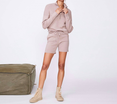 Monrow Cashmere Blend Sweater Shorts In Clay In Beige
