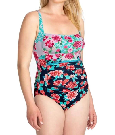 Johnny Was Japer Ruched One Piece Swimsuit In Multi