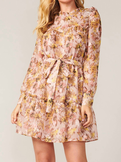 Greylin Blake Jacquard Floral Dress In Blush In Beige