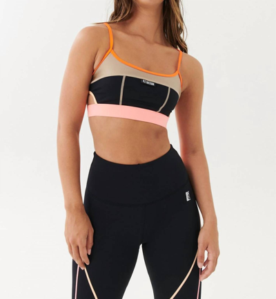 P.e Nation Scoreboard Sports Bra In Black In Orange