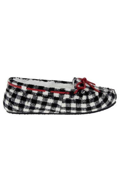 Minnetonka Cally Slipper In Black/white Check