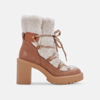 Dolce Vita Celtic Womens Faux Fur Winter Block Heels In Brown