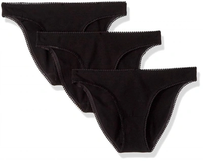 On Gossamer Women's Cabana Cotton Bikini Panty - 3 Pack In Black