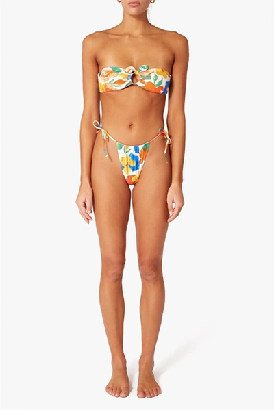 Weworewhat Ring Bandeau Bikini Top In Pearl Multi Abstract Floral