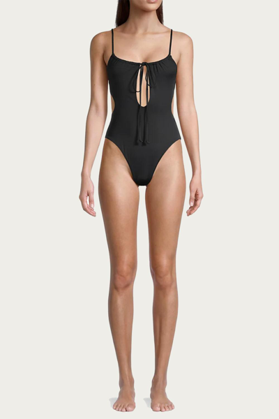 Weworewhat Ruched Cutout One Piece In Black