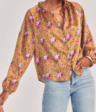 Loveshackfancy Manchester Blouse In Ruby Goldmine In Brown