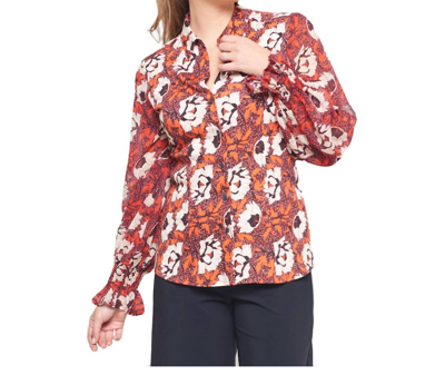 Desoto Floral Blouse In Red Floral