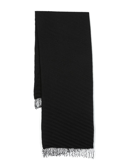 Fabiana Filippi Frayed-edge Pleated Scarf In Black