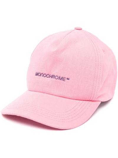 Monochrome Logo-print Cotton Baseball Cap In Pink