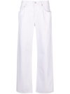 Agolde Criss Cross Straight Jeans In White