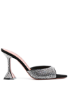 Amina Muaddi Embellished Leather Lupita Heeled Mules 95 In Black