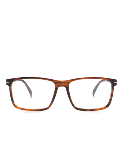 Eyewear By David Beckham Rectangle-frame Clear Glasses In Brown