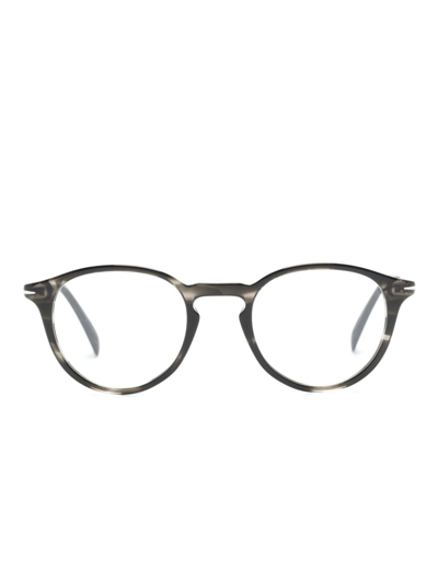 Eyewear By David Beckham Faded-effect Round-frame Glasses In Grey