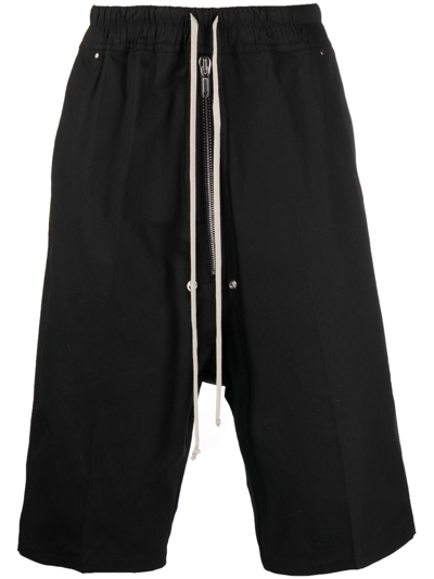 Rick Owens Drop-crotch Cargo Shorts In Black