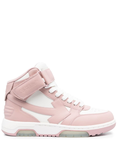 Off-white Out Of Office Leather Sneakers In White,pink