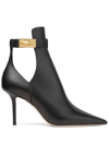 JIMMY CHOO NELL 85MM POINTED-TOE ANKLE BOOTS