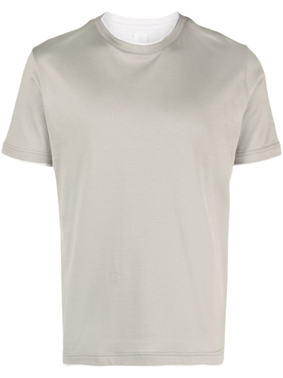 Eleventy Crew-neck Cotton T-shirt In Grey